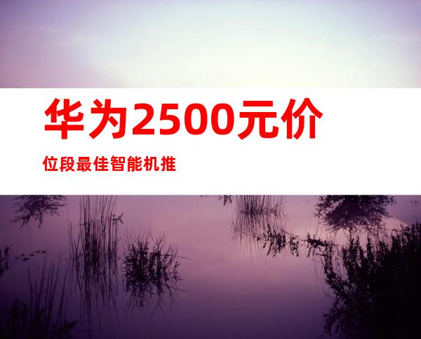 华为2500元价位段最佳智能机推荐